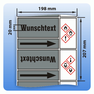 Rohrkennzeichnungsband Gruppe 3: Luft GHS