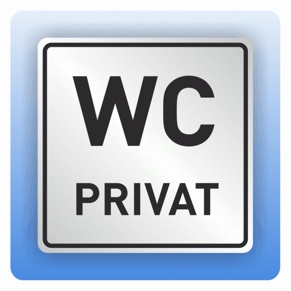 Symbolschild mit Piktogramm WC Privat aus Alu