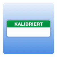 Qualitätssicherung Aufkleber "Kalibriert" 15x40 mm in grün