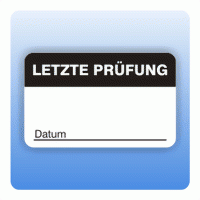 Qualitätssicherung Aufkleber "Letzte Prüfung Datum" 25x40 mm in schwarz