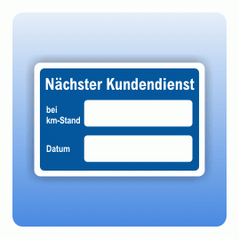 Serviceaufkleber Nächster Kundendienst