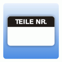 Qualitätssicherung Aufkleber "Teile Nr." 25x40 mm in schwarz