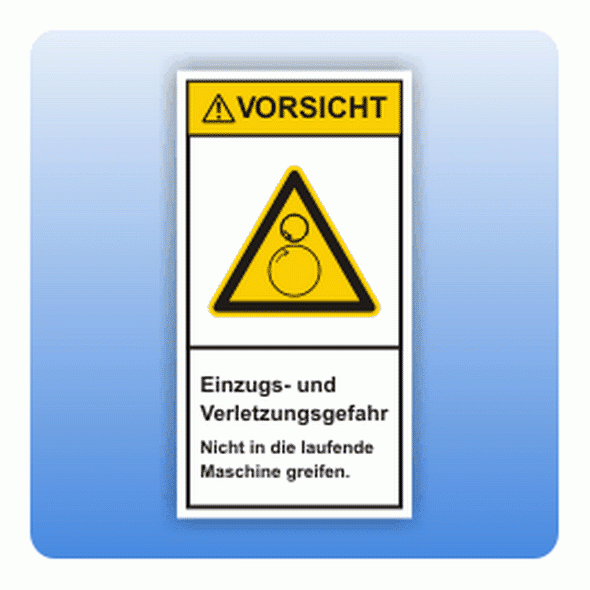 Sicherheitszeichen Einzugsgefahr, hoch (ISO 3864-2) Aufkleber