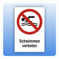 Kombi Verbotsschild Schwimmen verboten