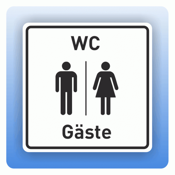 Aufkleber Symbolschild mit Piktogramm WC Gäste