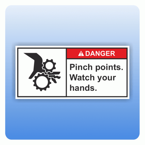 Sicherheitszeichen Pinch points. Watch your hands (ANSI Z535) Aufkleber