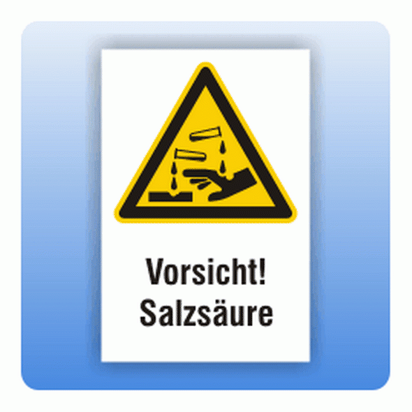 Kombi Warnschild Vorsicht Salzsäure