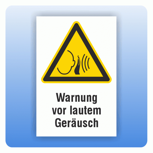 Kombi Warnschild Warnung vor lautem Geräusch