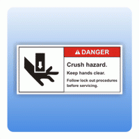 Sicherheitszeichen Crush hazard (ANSI Z535) Aufkleber