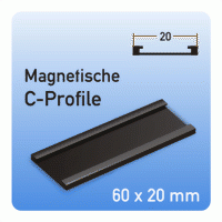 Magnetisches Lagerschild, C-Profile (60 x 20 mm)