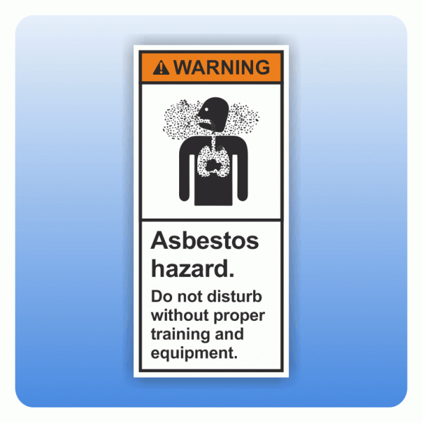 Sicherheitszeichen Asbestos hazard (ANSI Z535) Aufkleber