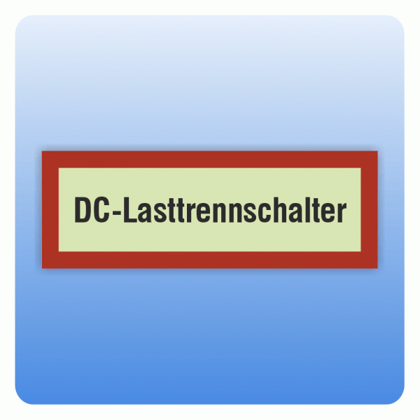 Feuerwehrzeichen DC-Lasttrennschalter nach DIN 4066