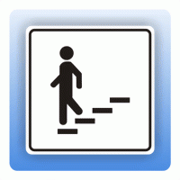 Symbolschild mit Piktogramm Treppe abwärts