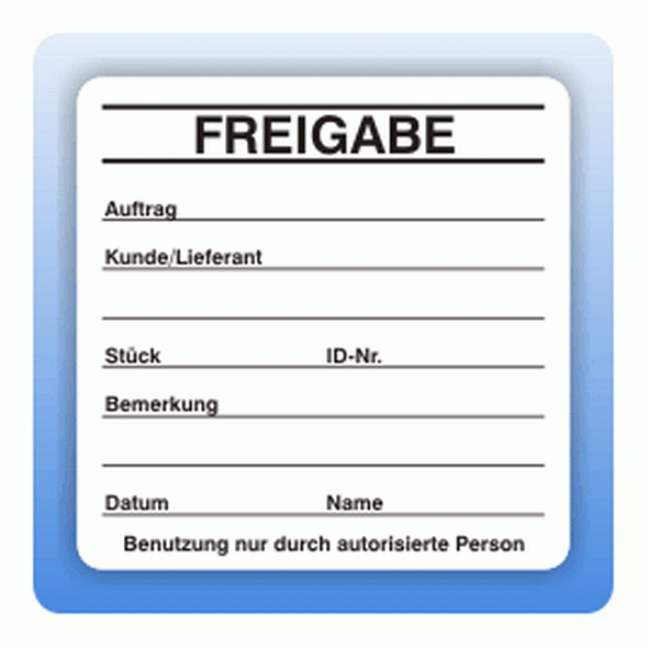 Qualitätssicherung Aufkleber "Freigabe" in schwarz