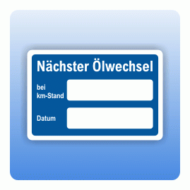 Serviceaufkleber Nächster Ölwechsel