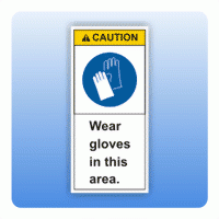 Sicherheitszeichen Wear gloves (ANSI Z535) Aufkleber