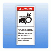 Sicherheitszeichen Crush hazard (ANSI Z535) Aufkleber