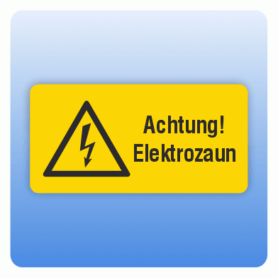 Aufkleber Achtung Elektrozaun