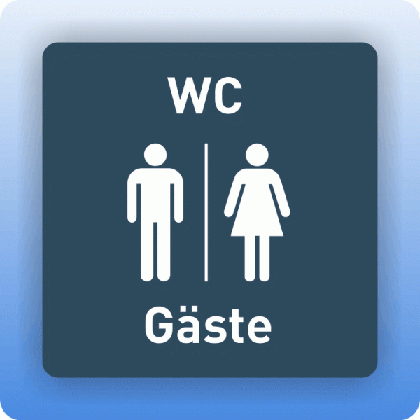 Aufkleber Symbolschild WC Gäste dezent