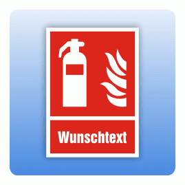 Aufkleber Brandschutzzeichen Feuerlöscher Wunschtext