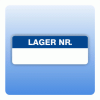 Qualitätssicherung Aufkleber "Lager Nr." 15x40 mm in blau