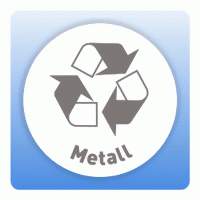 Wertstoffzeichen Recycling Metall, weiß