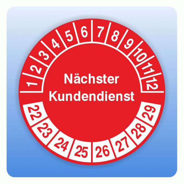 Prüfplakette Nächster Kundendienst