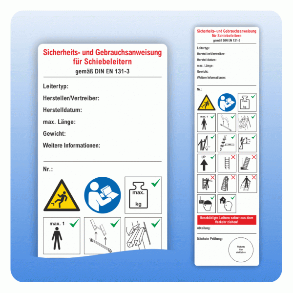 Schiebeleitern Sicherheits- und Gebrauchsanweisung