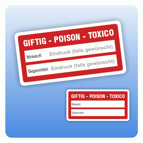 Aufkleber Giftig Poison Toxico