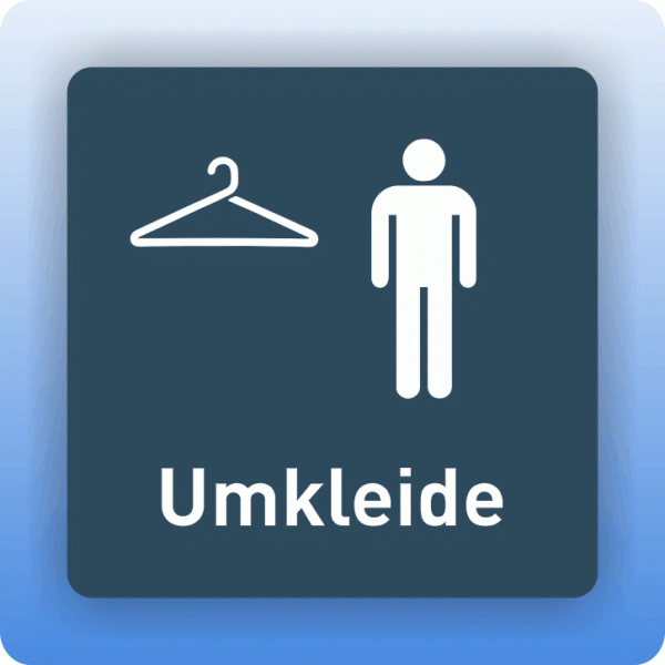 Aufkleber Symbolschild Umkleide Herren dezent