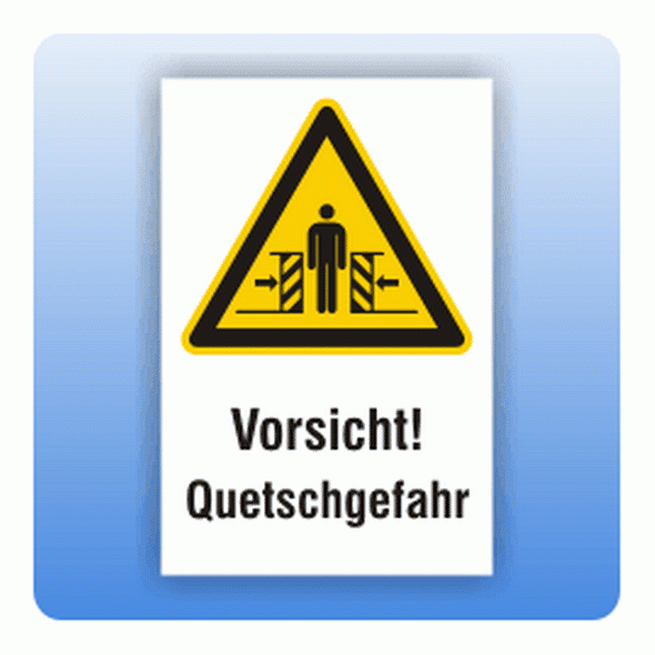 Kombi Warnschild Vorsicht Quetschgefahr