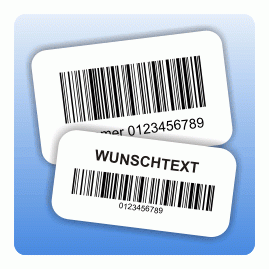 Inventaretikett / Inventuraufkleber mit Barcode weiss