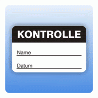 Qualitätssicherung Aufkleber "Kontrolle Name" 25x40 mm in schwarz