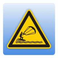 Warnzeichen Warnung vor Kite-Surfern