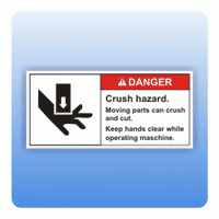 Sicherheitszeichen Crush hazard (ANSI Z535) Aufkleber