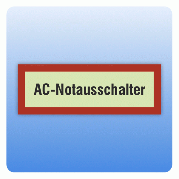 Feuerwehrzeichen AC Notausschalter nach DIN 4066