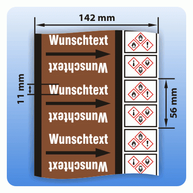 Rohrkennzeichnungsband Gruppe 9: Nichtbrennbare Flüssigkeiten GHS