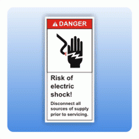 Sicherheitszeichen Risk of electric shock (ANSI Z535) Aufkleber