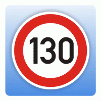 Höchstgeschwindigkeitsaufkleber "130 km/h"