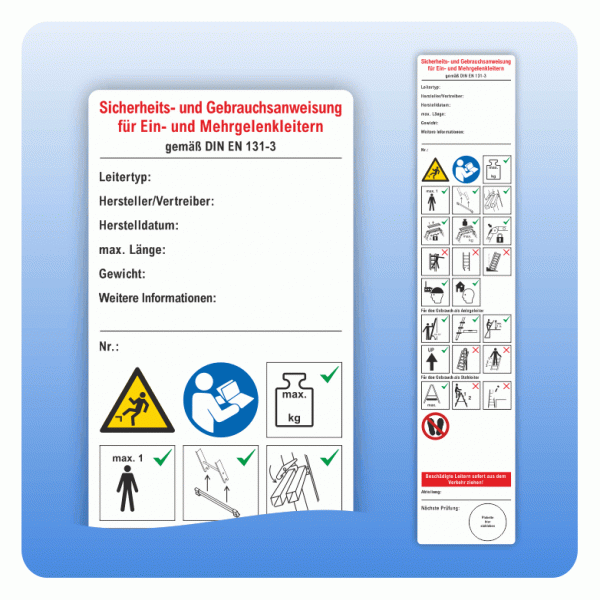 Ein- und Mehrgelenkleitern Sicherheits- und Gebrauchsanweisung