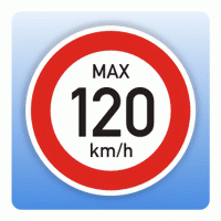 Geschwindigkeitsaufkleber max. 120 km/h