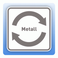 Wertstoffzeichen Pfeile Metall, umrandet