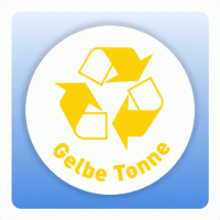 Wertstoffzeichen Recycling Gelbe Tonne, weiß