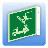Fahnenschild Rettungszeichen Rettungsausstieg ISO 7010