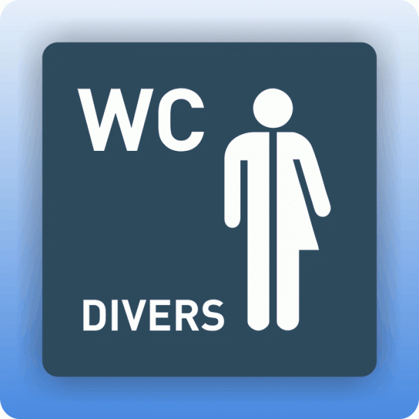 Aufkleber Symbolschild WC divers dezent