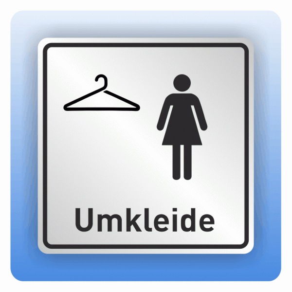 Symbolschild mit Piktogramm Umkleide Damen aus Alu