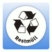 Wertstoffzeichen Recycling Restmüll, weiß