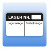 Qualitätssicherung Aufkleber "Lager Nr. Lagermenge" 25x40 mm in schwarz