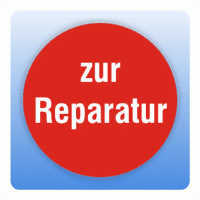 Qualitätssicherung Aufkleber "zur Reparatur" rund in rot