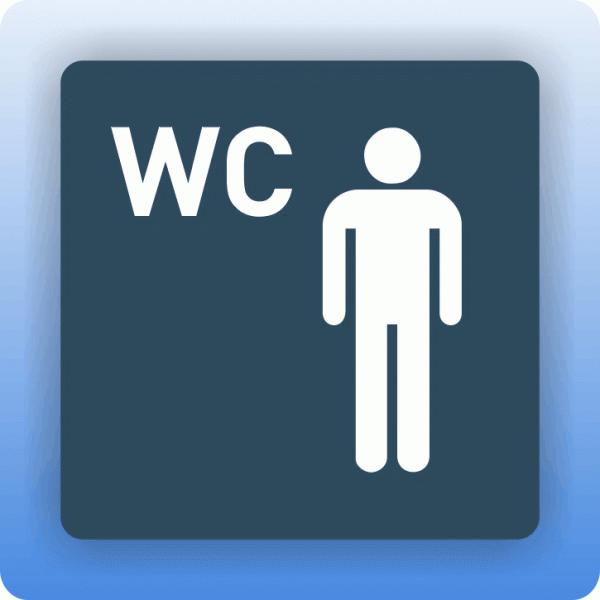 Aufkleber Symbolschild WC Herren dezent